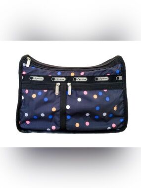 NWOT LeSportsac Deluxe Everyday Bag & Pouch - Multicolor Polka Dot